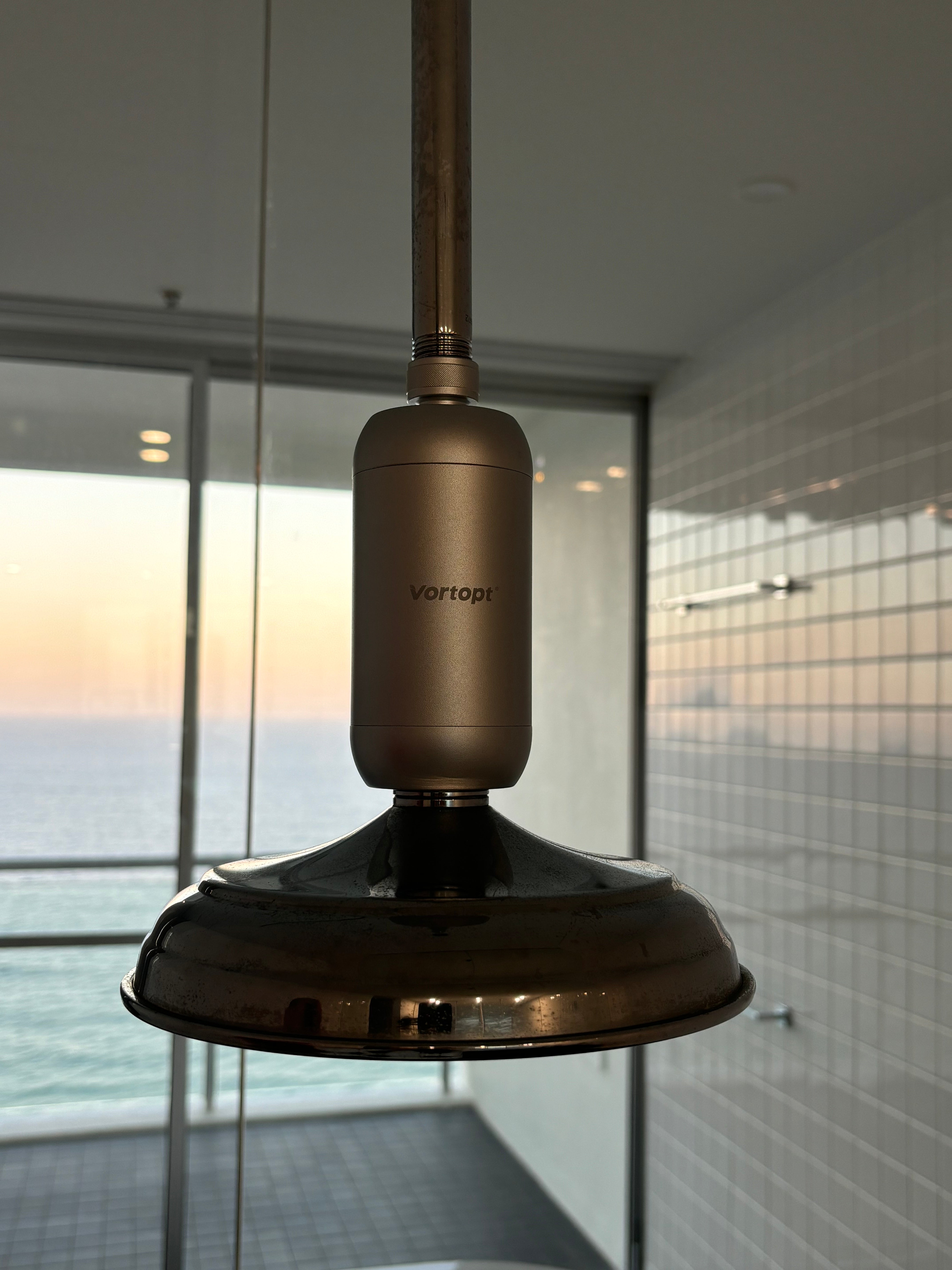 Rounded Silver Shower Filter